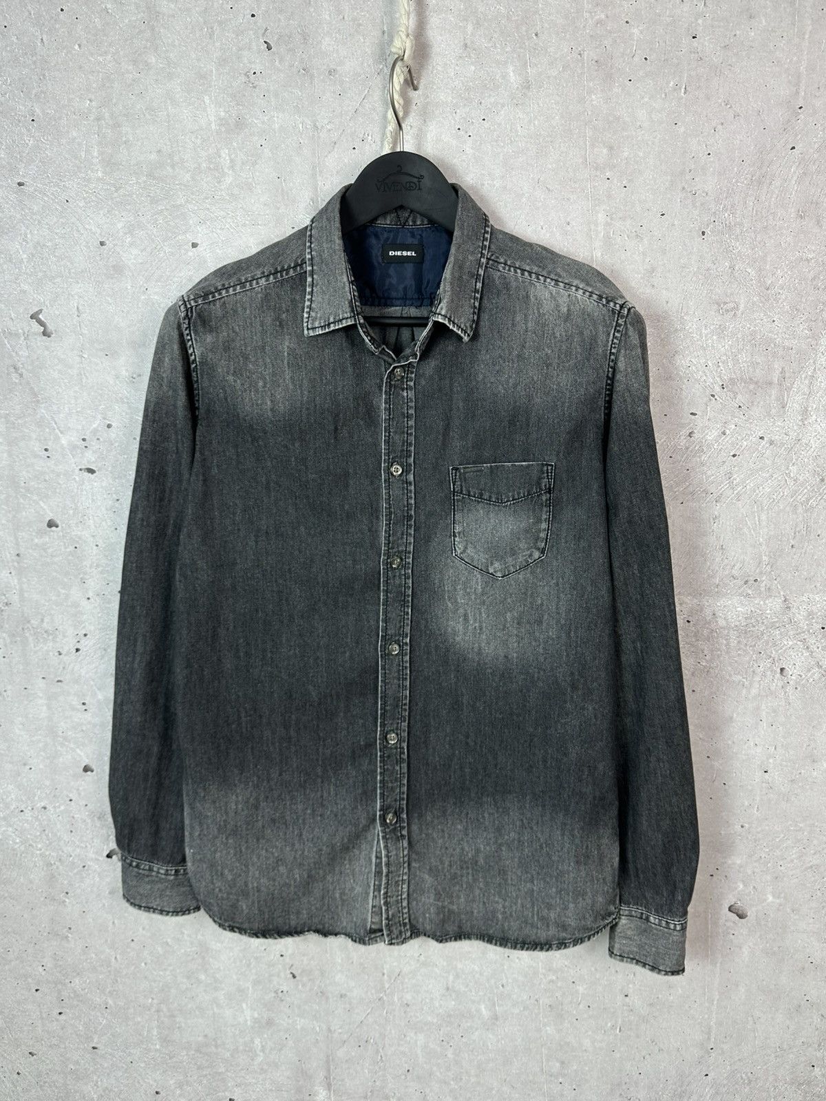 Diesel Diesel Washed Grey Button-up Long Sleeve Cotton Shirt Size US L / EU 52-54 / 3 - 1 Thumbnail