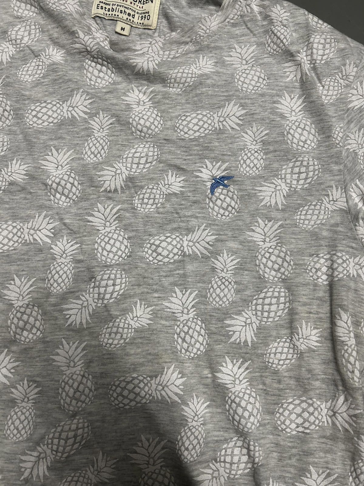 Designer Racing Green Pineapple Print T-Shirt - Size M Size US M / EU 48-50 / 2 - 3 Thumbnail