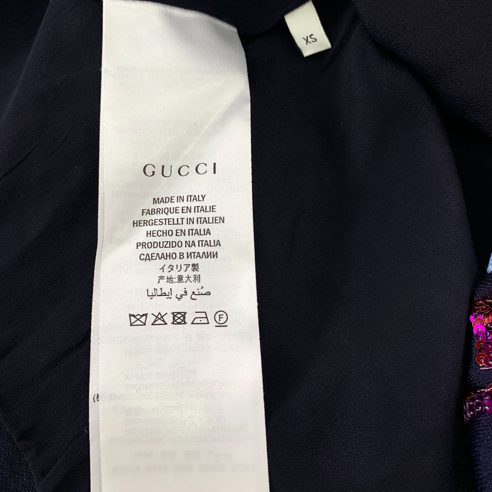 Gucci Gucci Blue Sequin GG Logo Skirt W/ Multicolor Stripes & Draw Size 32" / US 10 / IT 46 - 4 Thumbnail