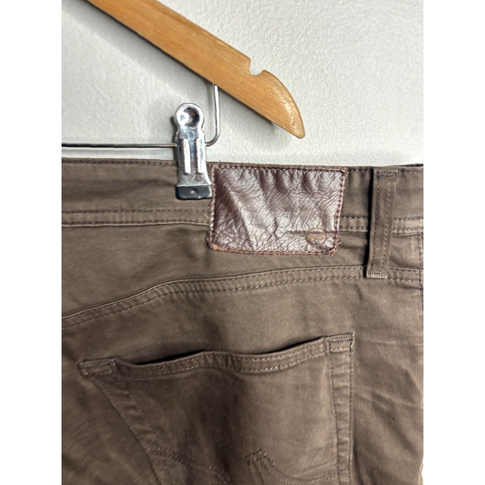Denime AG Adriano Goldschmied Everett Jeans Mens 40x32 Brown Slim Straight Denim 지속? Size US 40 / EU 56 - 6 Thumbnail