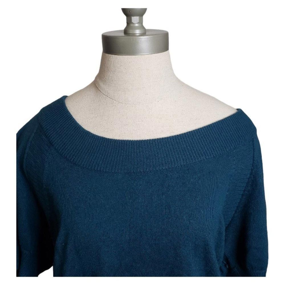 Designer CT871 Rachael Roy Teal Short Sleeve Sweater Size M / US 6-8 / IT 42-44 - 2 Thumbnail