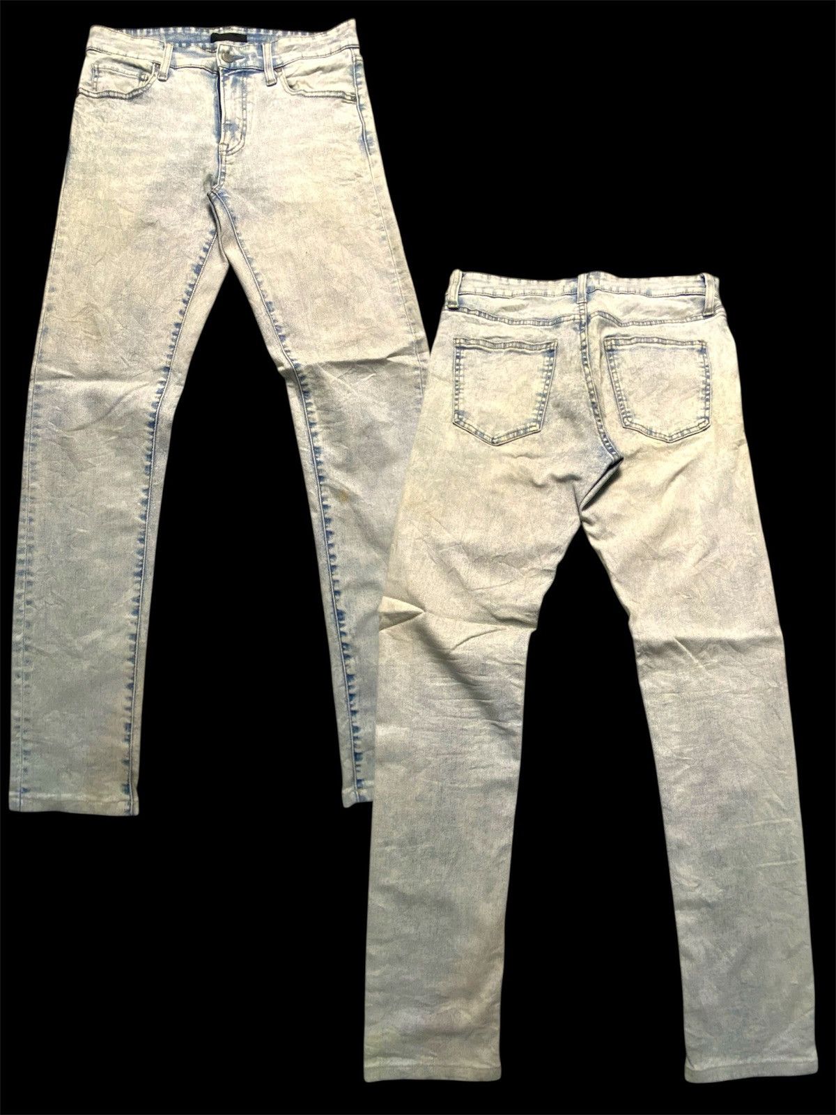Japanese Brand Skinny Acid Wash Uniqlo Jeans Size 34" / US 12 / IT 48 - 1 Thumbnail