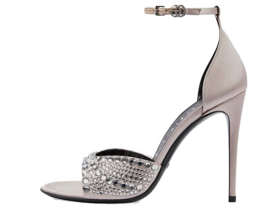 Gucci Gucci GG Crystal Satin Slide Raso Seta Malaga Kid Sandal Size US 9 / IT 39 - 3 Thumbnail