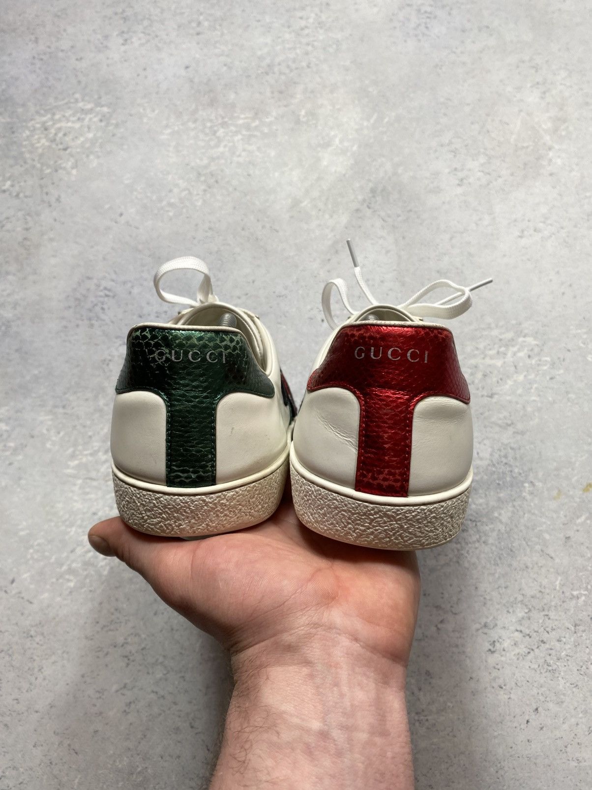 Gucci Gucci Ace Snake White Leather Shoes Trainers UK11 US11.5 Size US 11.5 / EU 44-45 - 6 Thumbnail