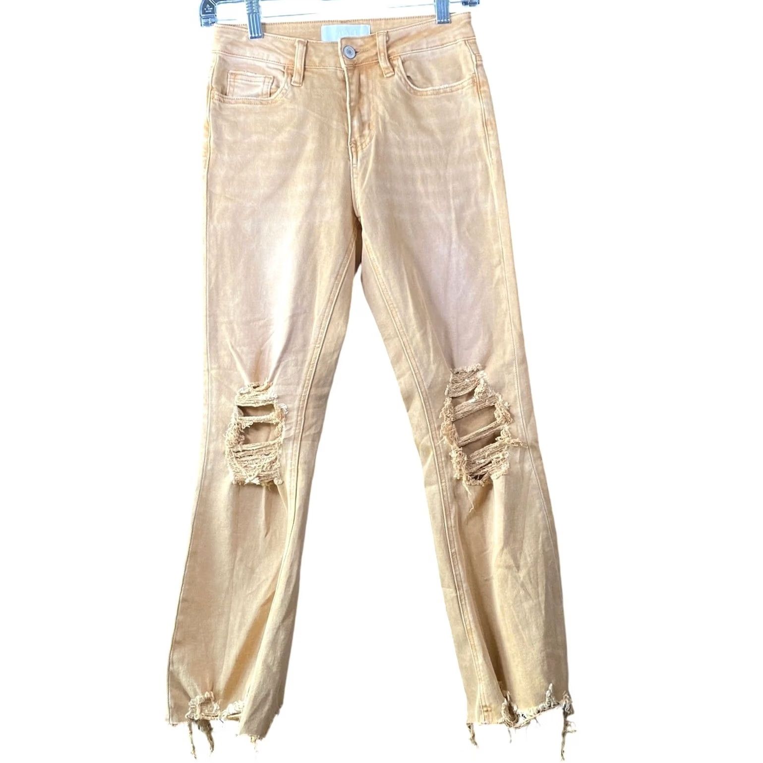 MOTHER Vervet Womens Jeans Army Khaki Vintage High Rise Crop Flare Stretch 24 Size 42" / US 20 - 2 Thumbnail