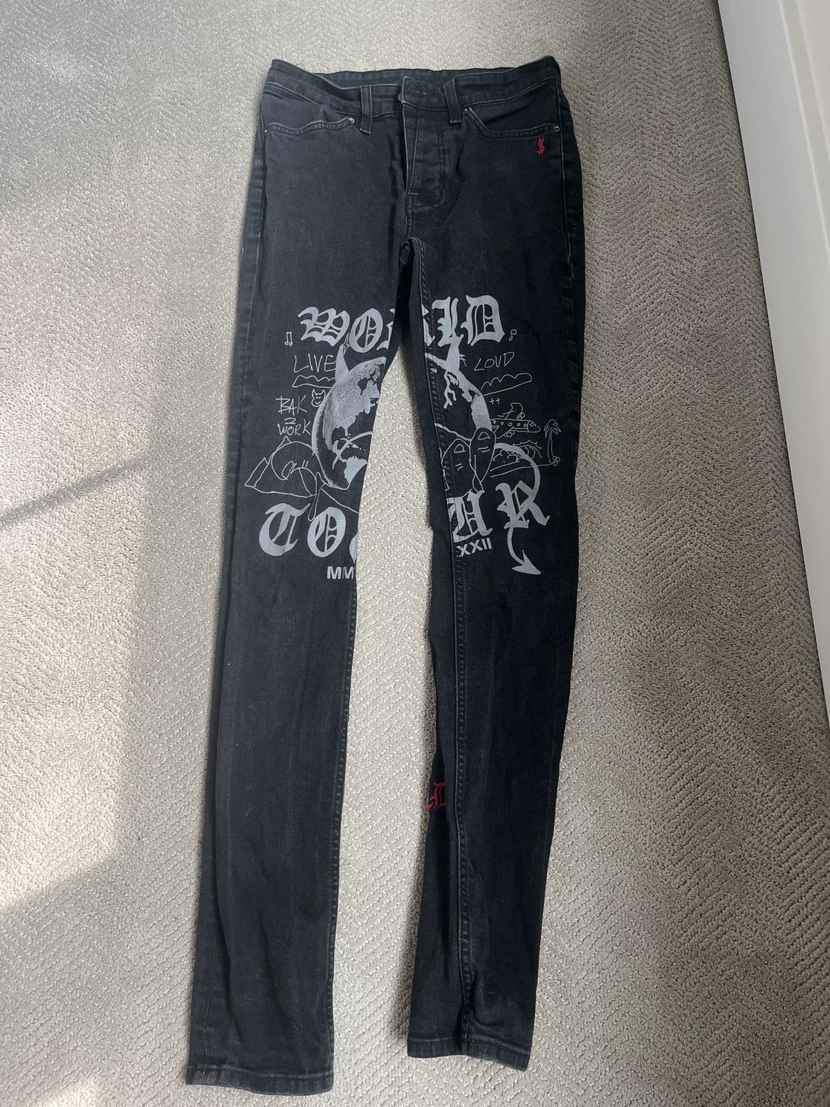 Ksubi Ksubi x Hidji World Van Winkle Homework Graffiti Denim W31 