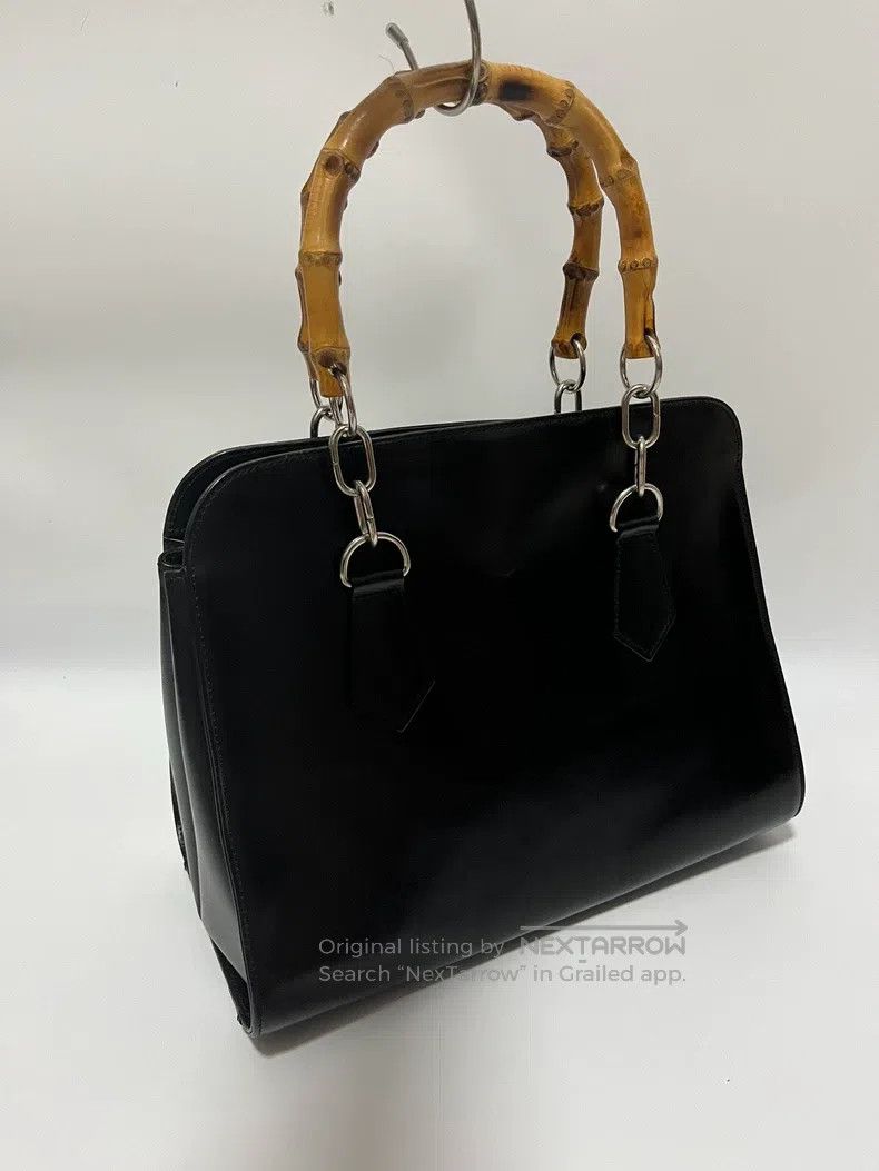 Comme des Garcons Comme des Garcons Bamboo Handle Handbag Leather Black Size ONE SIZE - 3 Thumbnail