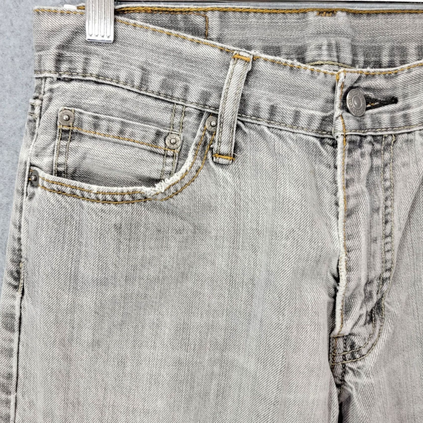 Levi's Levi's Jeans Mens 30x32 Gray Slim Fit Modern Western Denim Straight 5-Pocket Jeans Slim Sh fit Mens 90s City Pattern Solid Medium Wash Gray Size US 30 / EU 46 - 3 Thumbnail