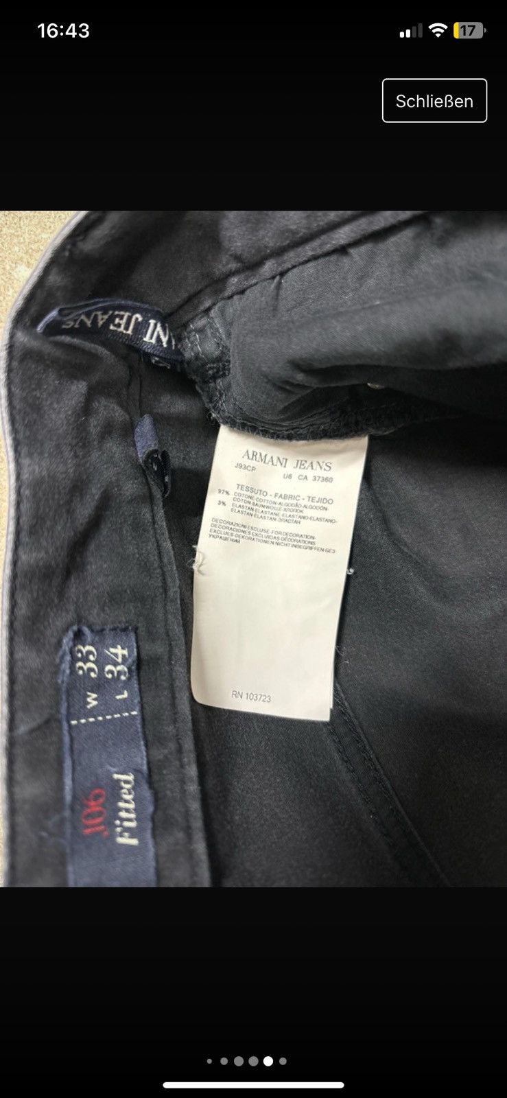 Giorgio Armani Black Vintage Armani Jeans | Wide 33 Length 34 Size US 33 - 6 Thumbnail