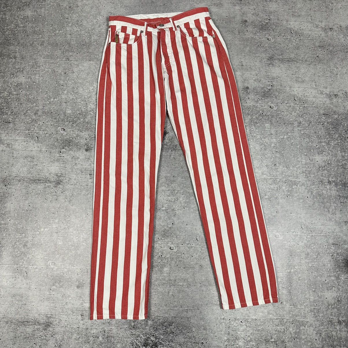 Armani × Vintage Armani Jeans Vintage Striper Red-White Metal Logo Women’s Size 29" - 1 Thumbnail