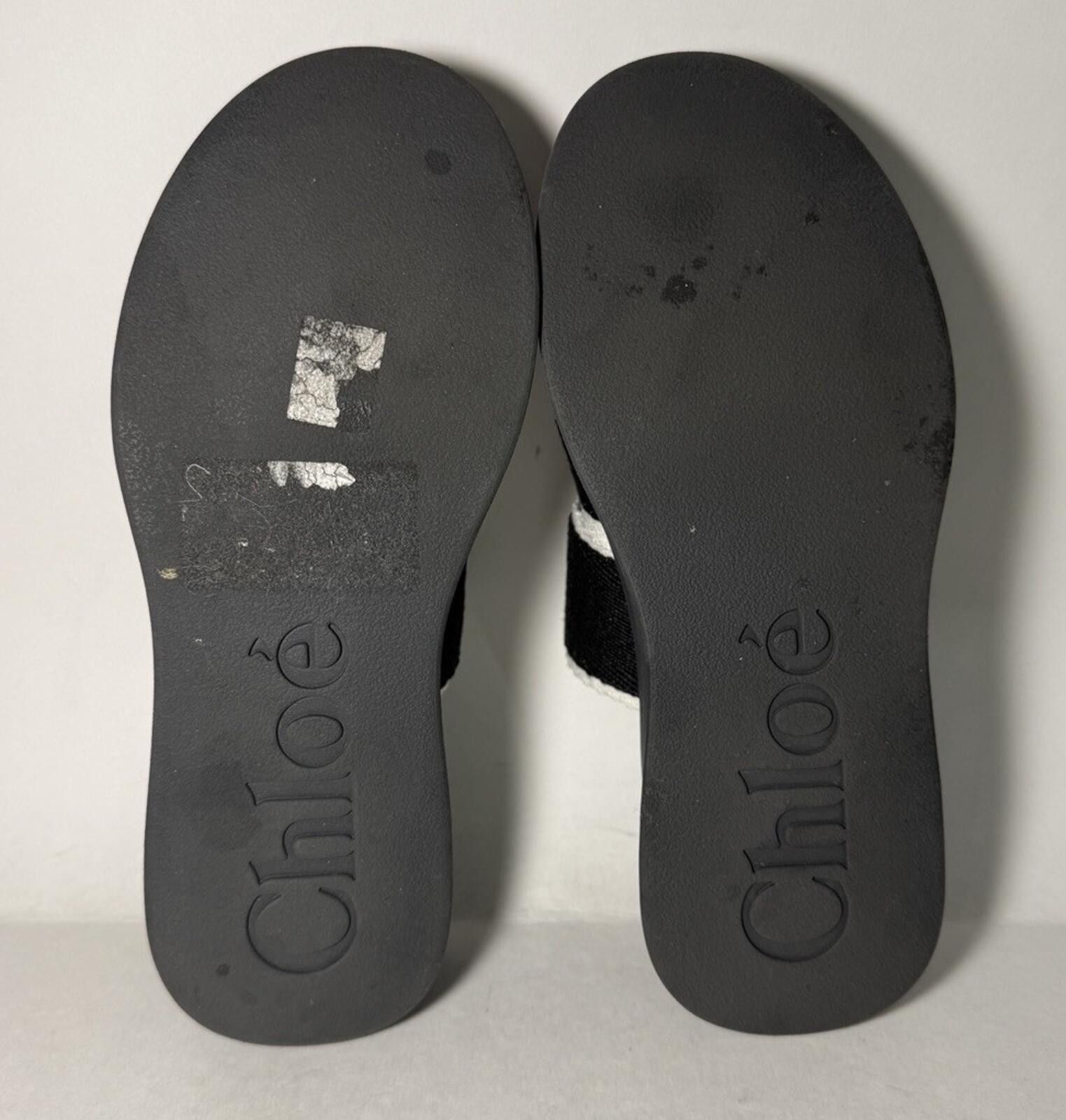 chloma Chloé Flatform Sandal Shoes Open-Toe Cross Straps Black Size US 5.5 / IT 35.5 - 5 Thumbnail