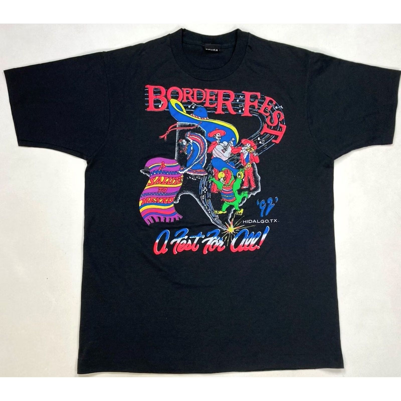 Vintage VINTAGE Border Fest Texas A Salute To Mexico T-shirt Men Medium 90 Single Stitch Size US M / EU 48-50 / 2 - 2 Thumbnail