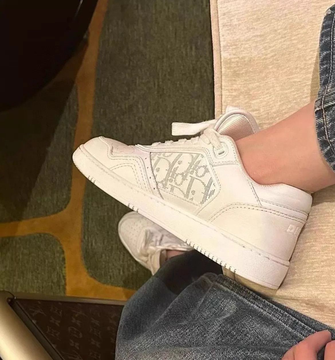 Dior DIOR Women's White Leather Sneakers 36 Embossed Cutout Size US 5.5 / IT 35.5 - 7 Thumbnail