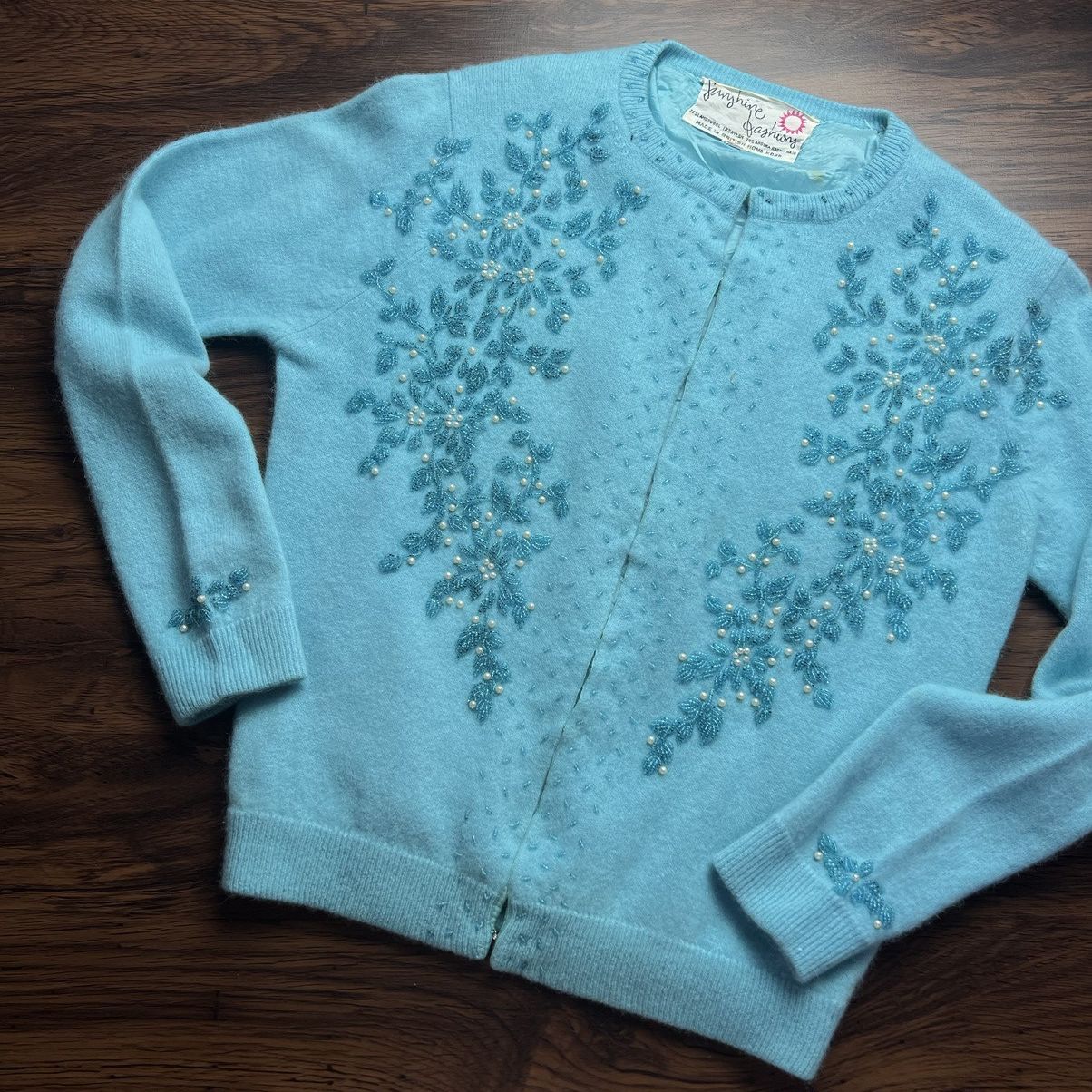 Aran Isles Knitwear × Homespun Knitwear Lampwool Angora Vintage 90s Cadigan Size S / US 4 / IT 40 - 3 Thumbnail