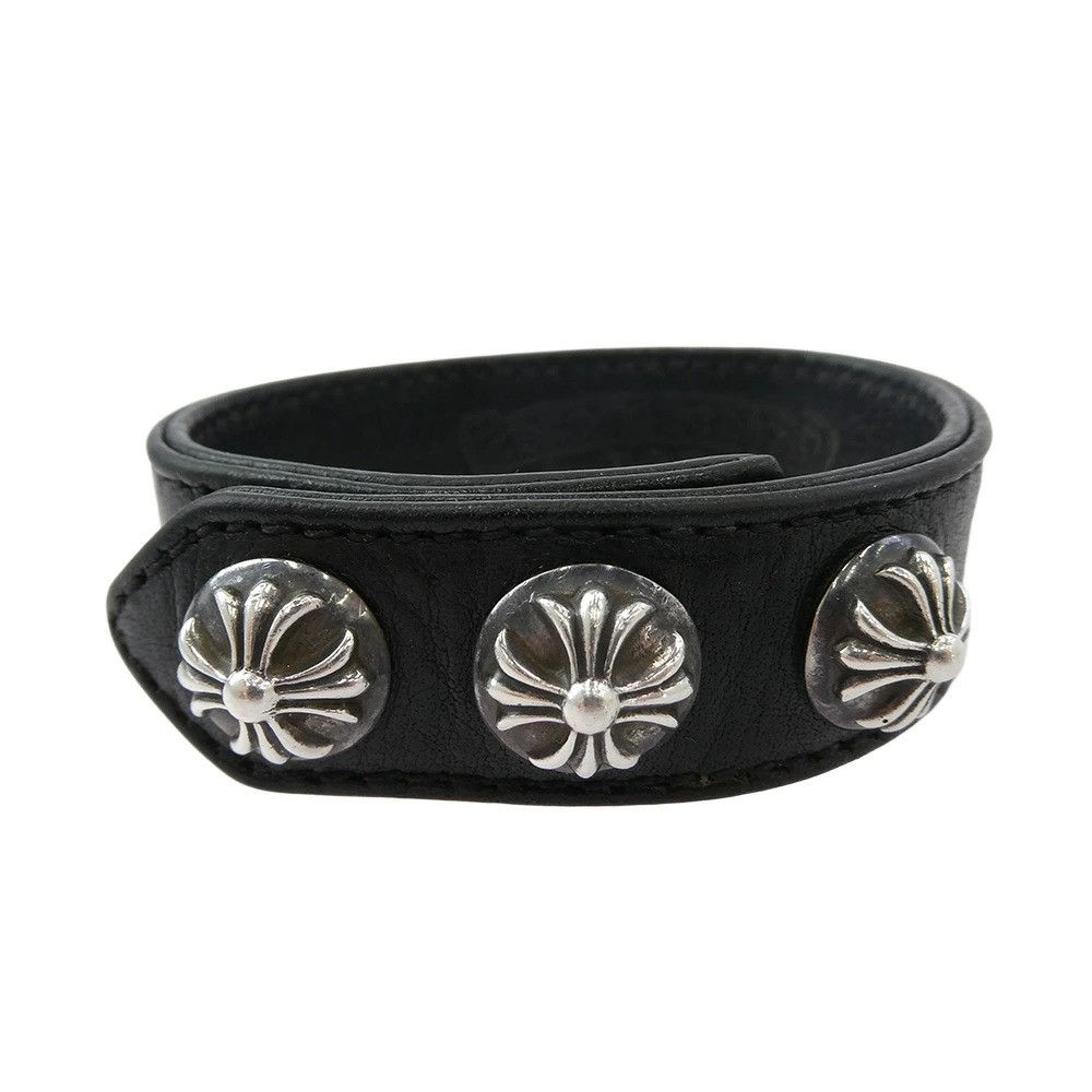 Chrome Hearts CHROME HEARTS 3 BUTTON 2 SNAP LEATHER BRACELET Size ONE SIZE - 1 Thumbnail