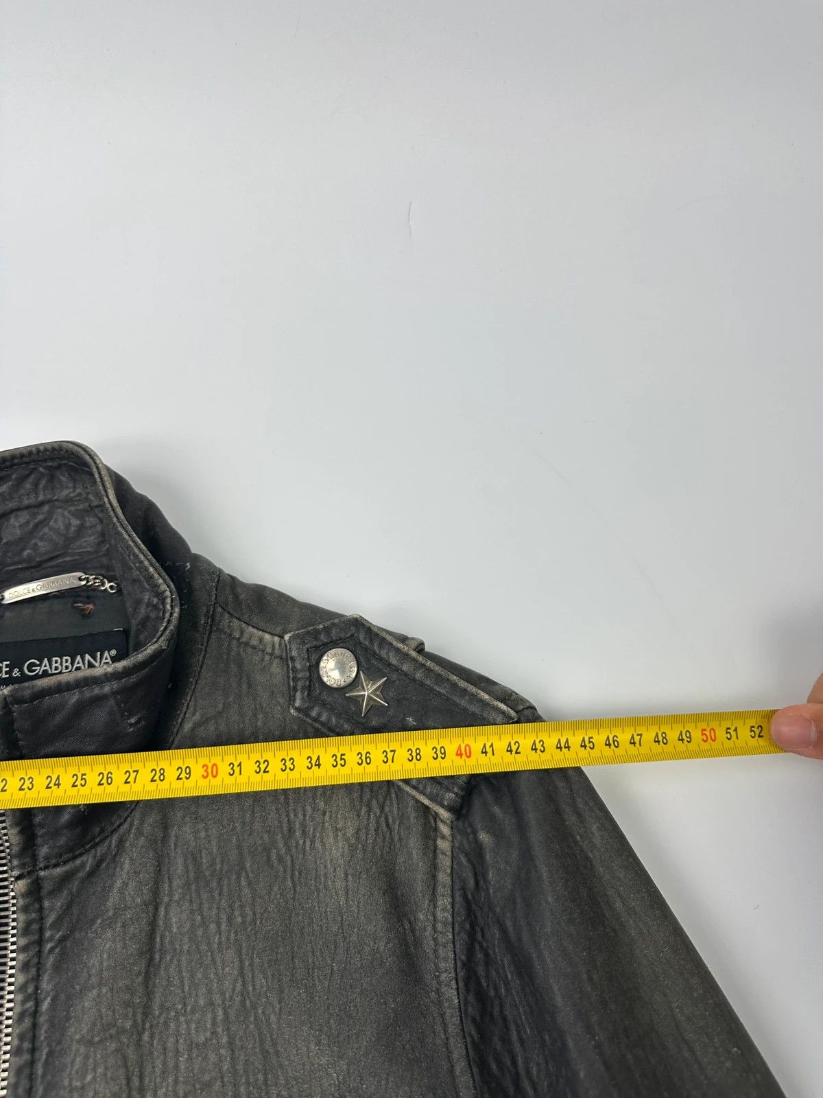 Dolce & Gabbana Dolce & Gabbana 00’s Grey Eroded Leather Faded Bomber Jacket Size US M / EU 48-50 / 2 - 18 Thumbnail