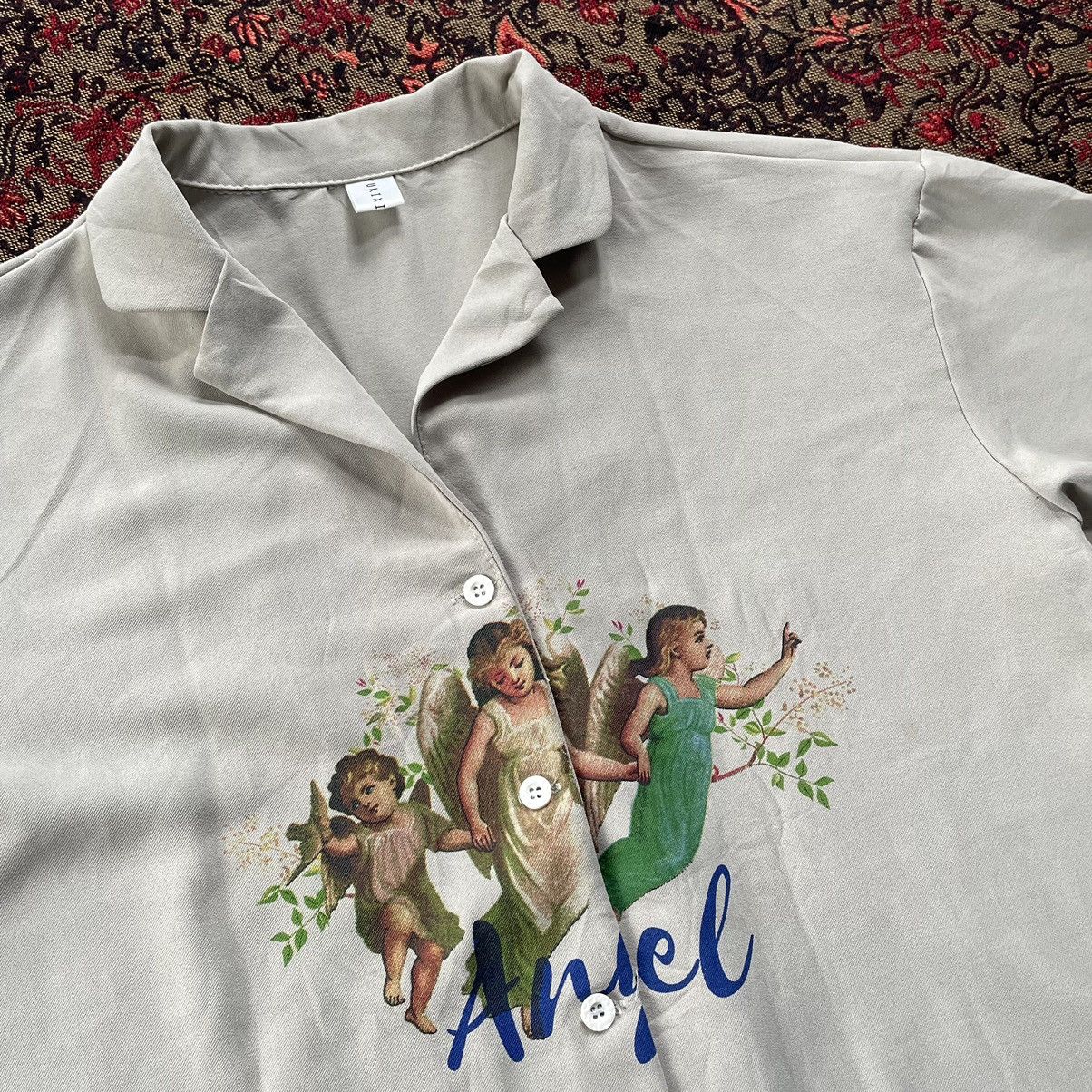 If Six Was Nine × Vintage Japanese Open Collar Silk Shirt Size M / US 6-8 / IT 42-44 - 3 Thumbnail