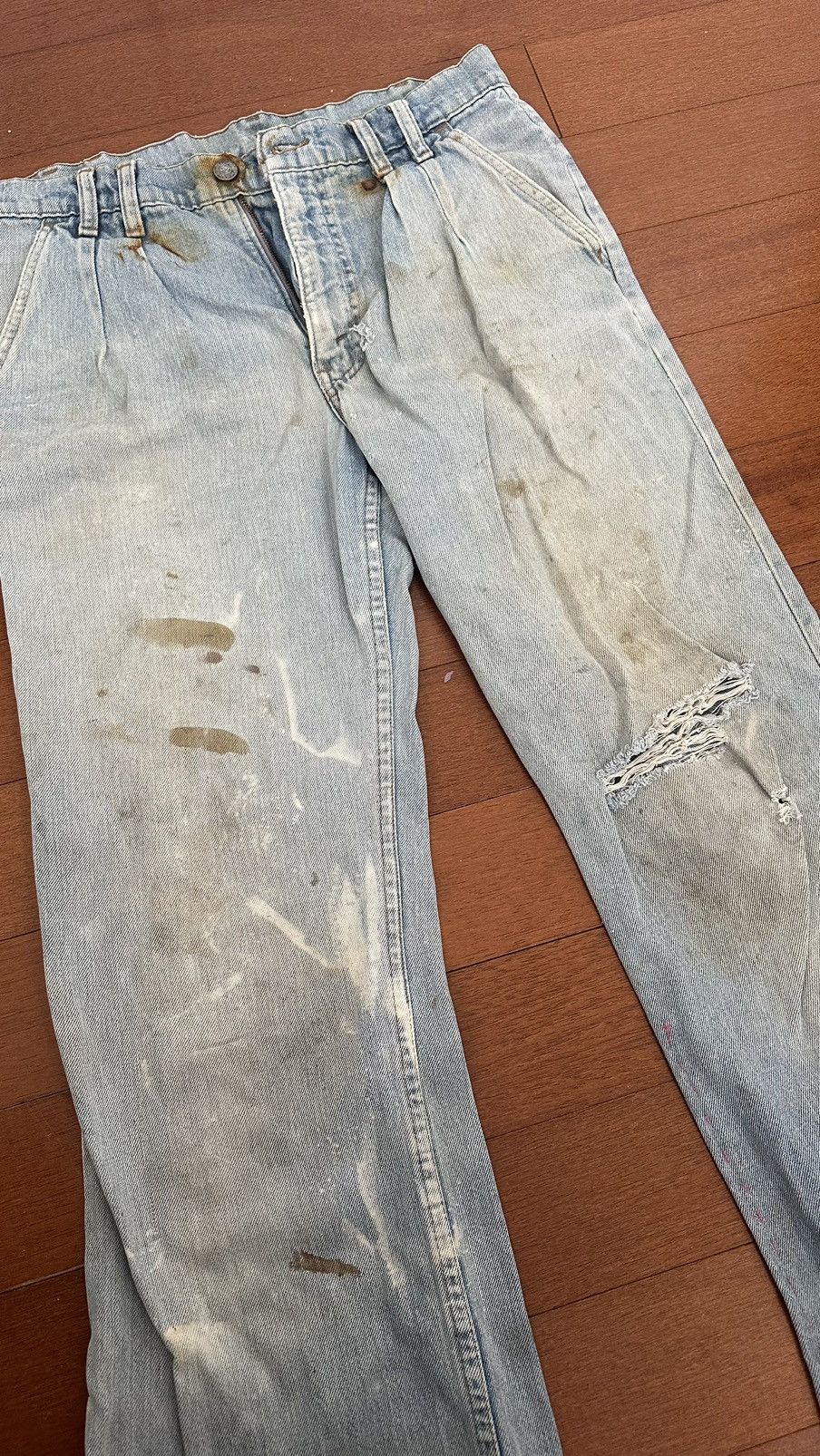 Vintage Vintage flare distressed jeans Size US 29 - 2 Thumbnail