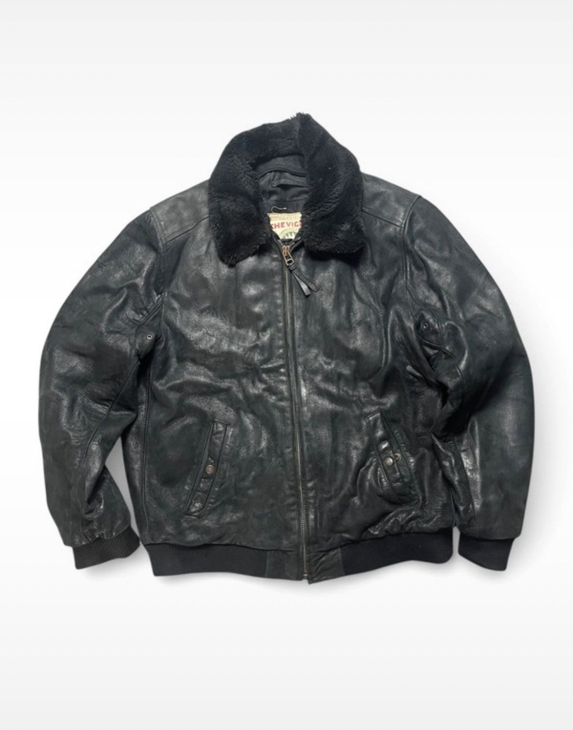 Chevignon Vintage Chevignon Bingo Leather Bomber Jacket XXL Shearling Size US XXL / EU 58 / 5 - 1 Thumbnail