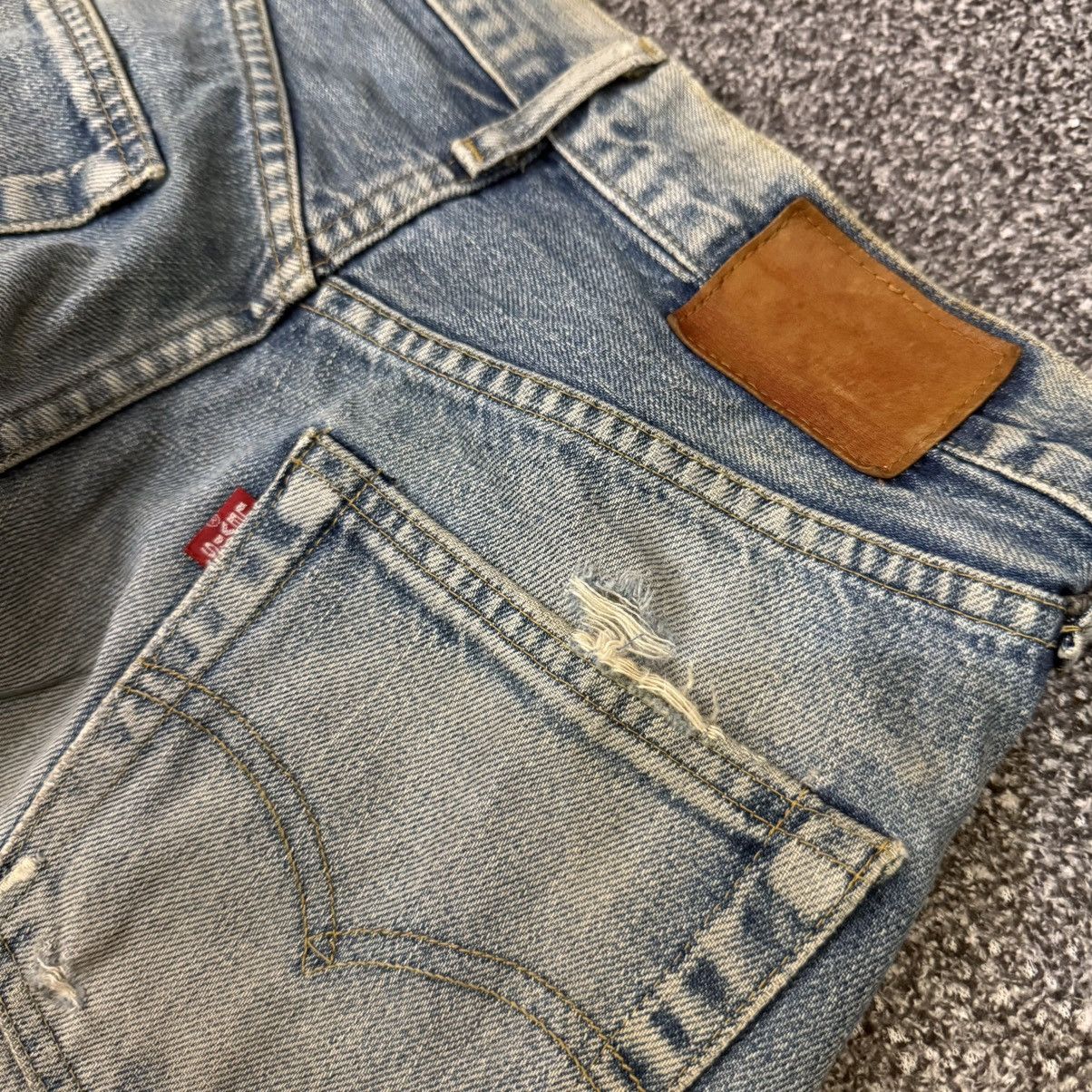 Levi's Vintage Clothing Levis E 503BXX 1992 Distressed Mud Selvedge 1970 Aging Denim Size US 30 / EU 46 - 8 Thumbnail