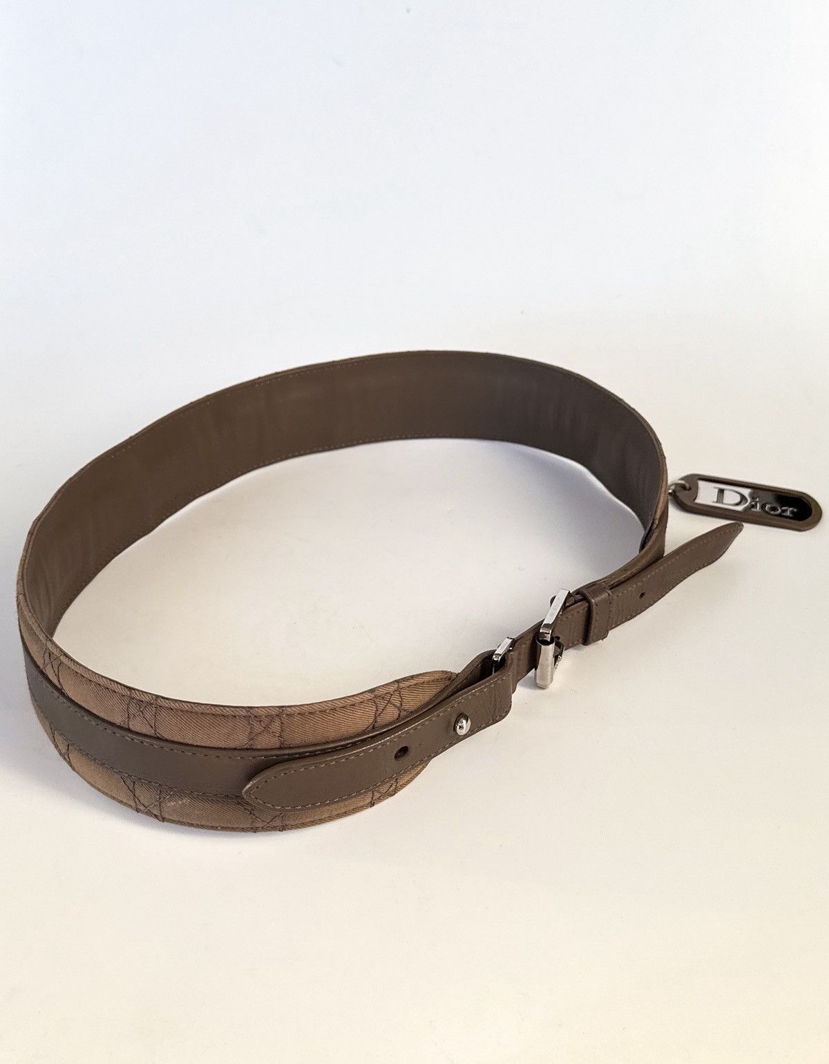 Dior Christian Dior khaki olive brown belt quilted Cannage Size ONE SIZE - 11 Thumbnail