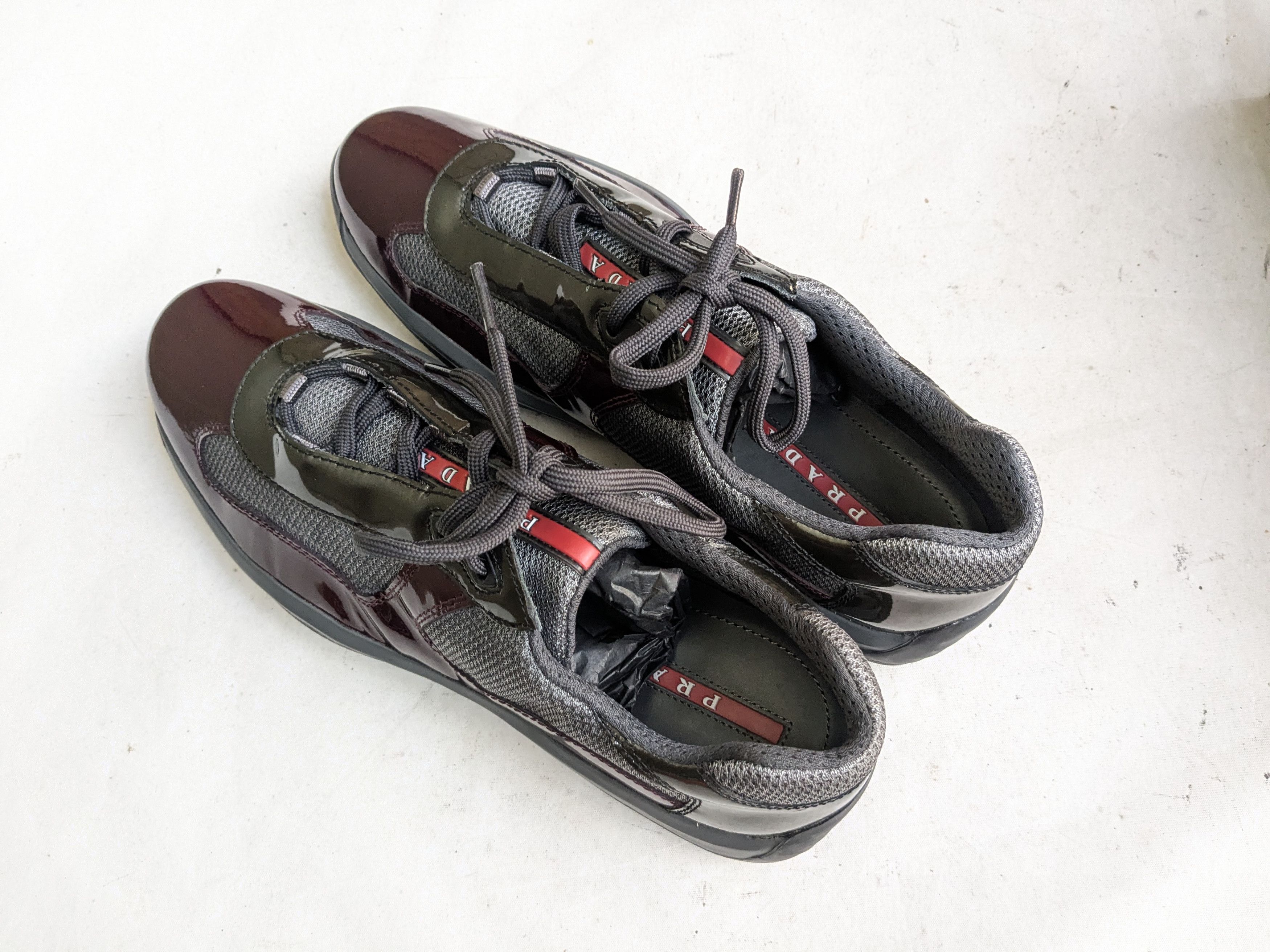 Prada Prada America's Cup Burgundy Patent Leather 9 Low Tops Size US 9 / EU 42 - 12 Thumbnail