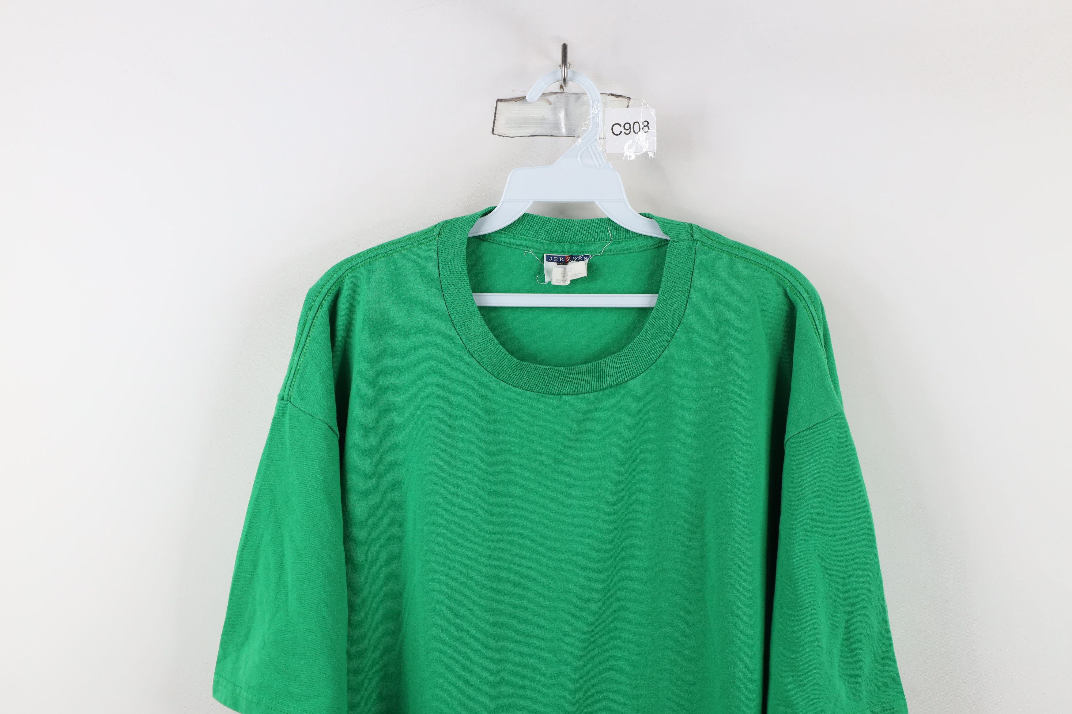Vintage Vintage 90s Streetwear Blank Heavyweight T-Shirt Kelly Green Size US XL / EU 56 / 4 - 2 Thumbnail