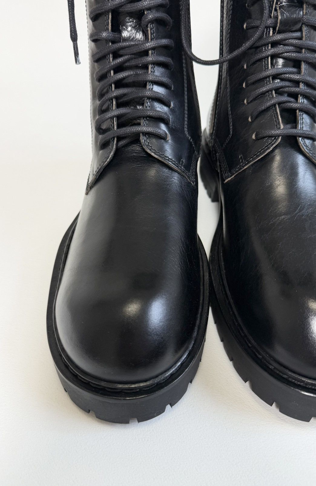 Early 2010s Black Leather Combat Boots