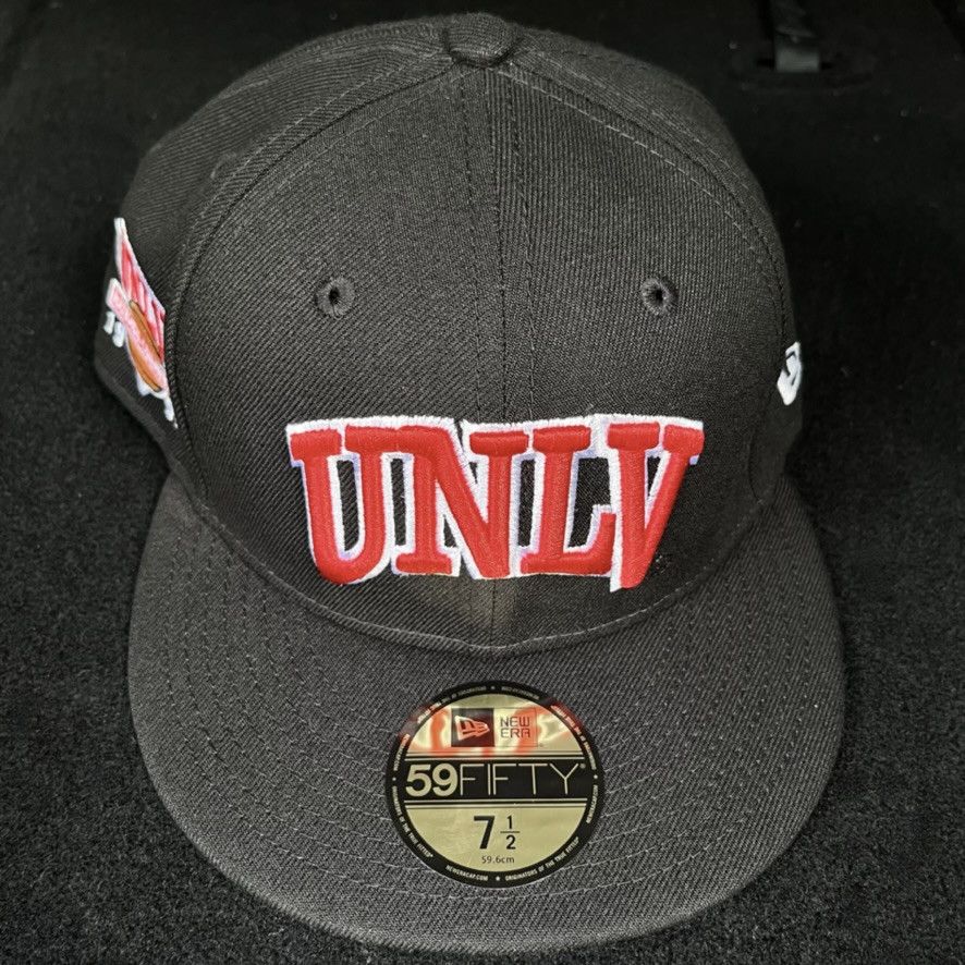 New Era UNLV Rebels Script 1990 NCAA Patch 59FIFTY Hat 7 1/2 Size ONE SIZE - 2 Thumbnail