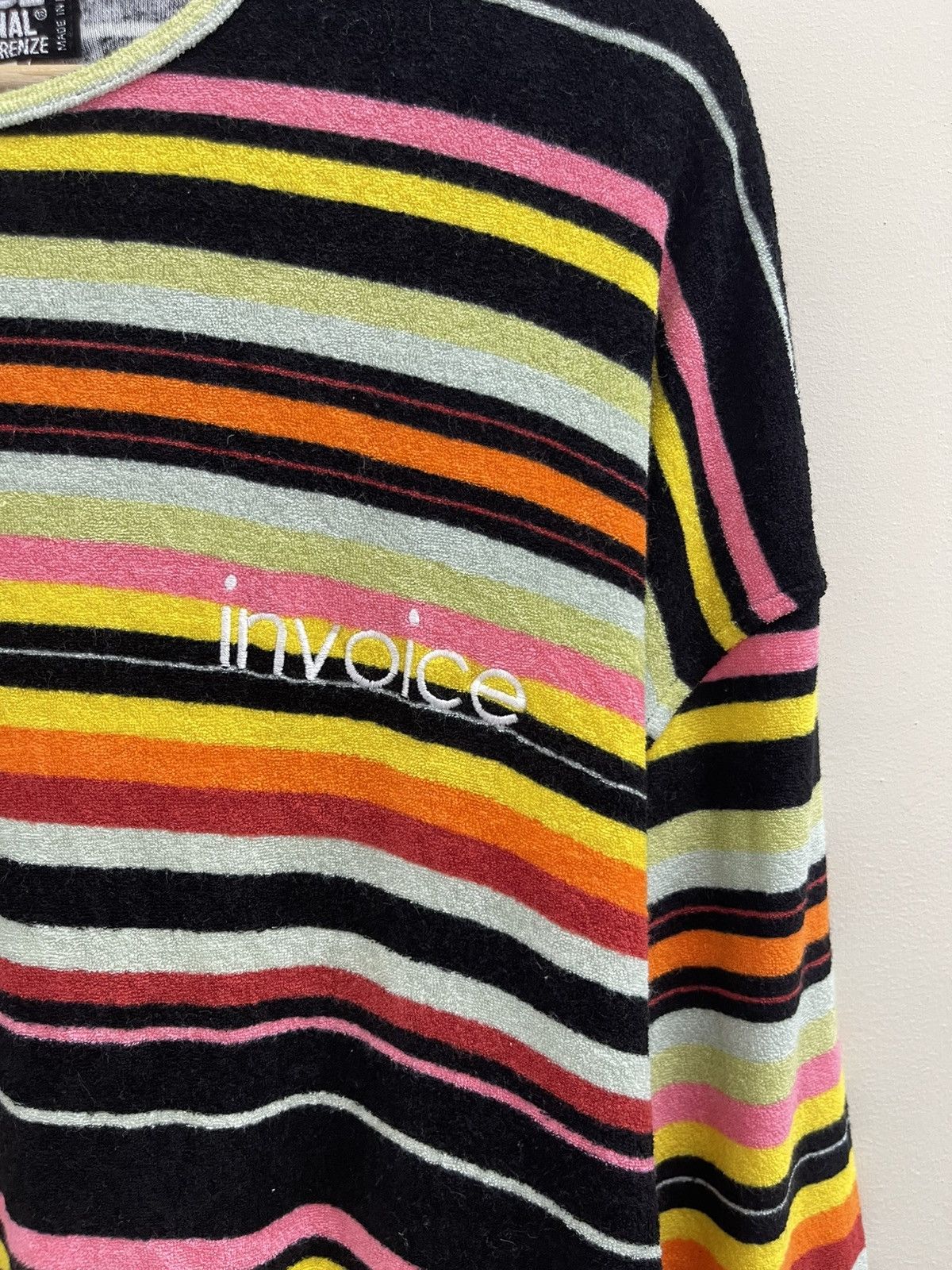 Japanese Brand Invoice Disco Stripe Wool L/S Shirt Size US XL / EU 56 / 4 - 9 Thumbnail