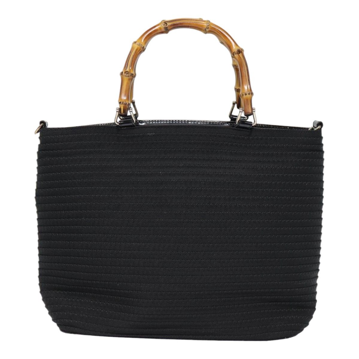 Gucci Bamboo Black Synthetic Handbag (Pre-Owned) Size ONE SIZE - 1 Thumbnail