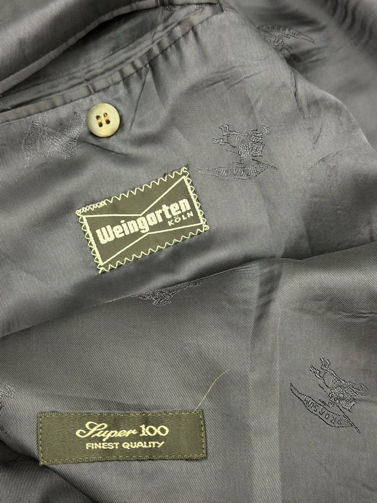 Burberry Vtg Burberrys Double Breasted Wool Blazer Gold Buttons 44R Size 44R - 11 Thumbnail
