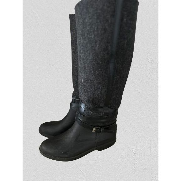 Salvatore Ferragamo Salvatore Ferragamo Cordelia Felt Grey/Black Riding/Rain Boo Size US 5 / IT 35 - 3 Thumbnail