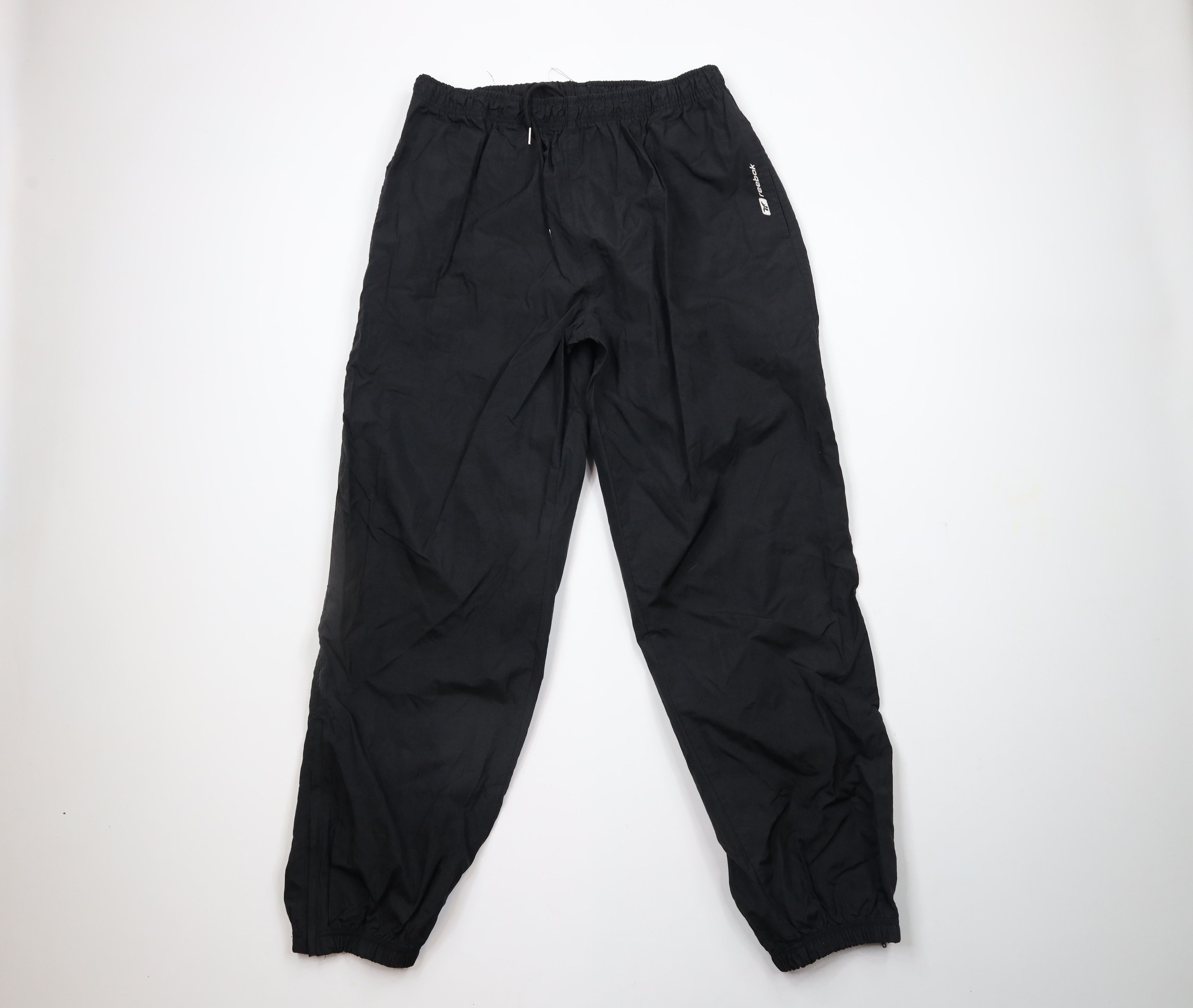 Reebok × Vintage Vintage 90s Reebok Nylon Windbreaker Joggers Pants Black Size US 36 / EU 52 - 1 Thumbnail
