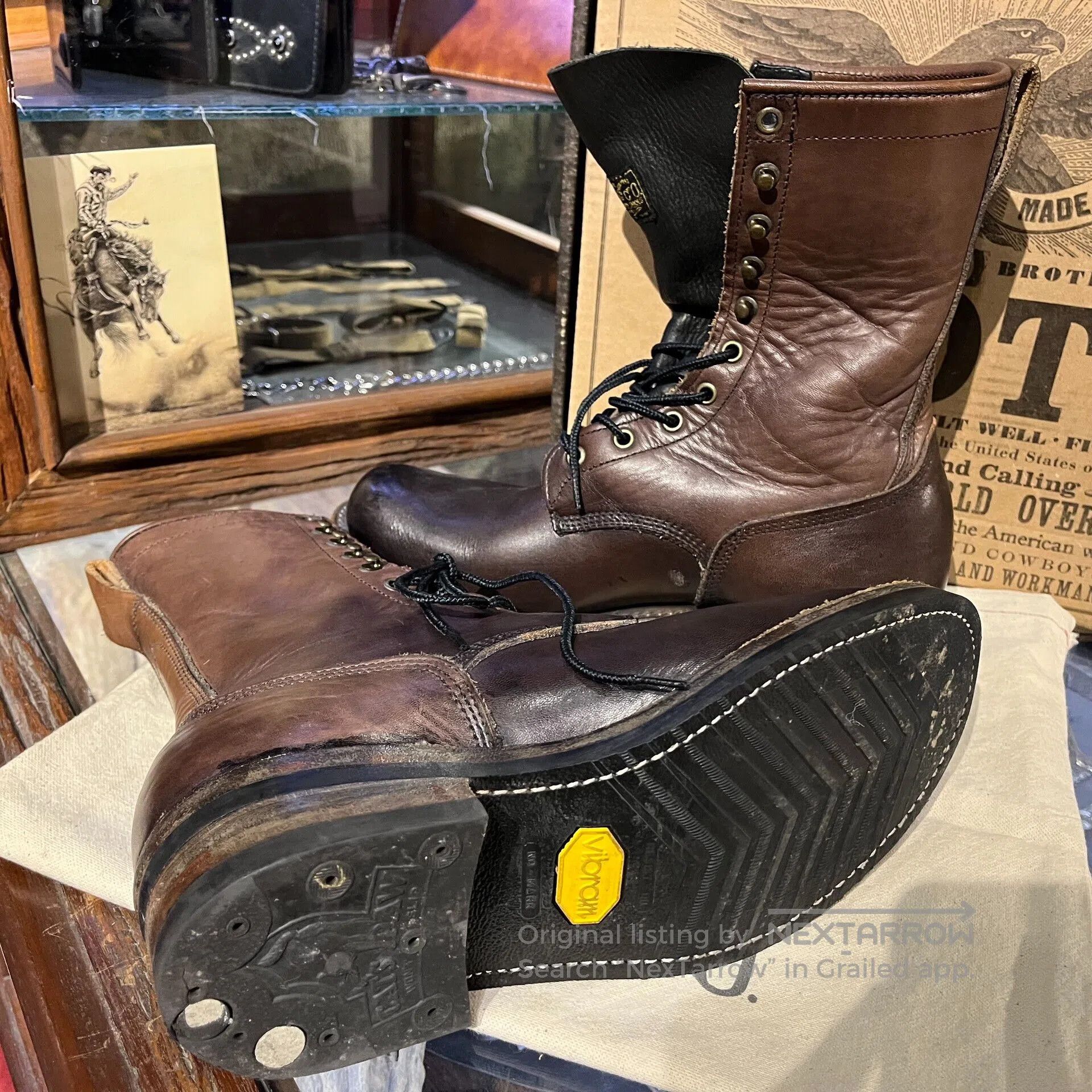 RRL Ralph Lauren vintage double rl leather work boots. Size US 9 / EU 42 - 9 Thumbnail