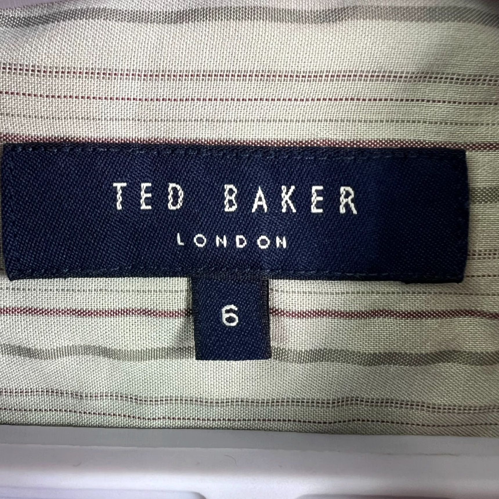 Ted Baker Ted Baker Striped Button-Up Shirt Mens Size 6 2XL Gray Long Sleeve Collared Classic Ted Baker Shirt Size US S / EU 44-46 / 1 - 4 Thumbnail