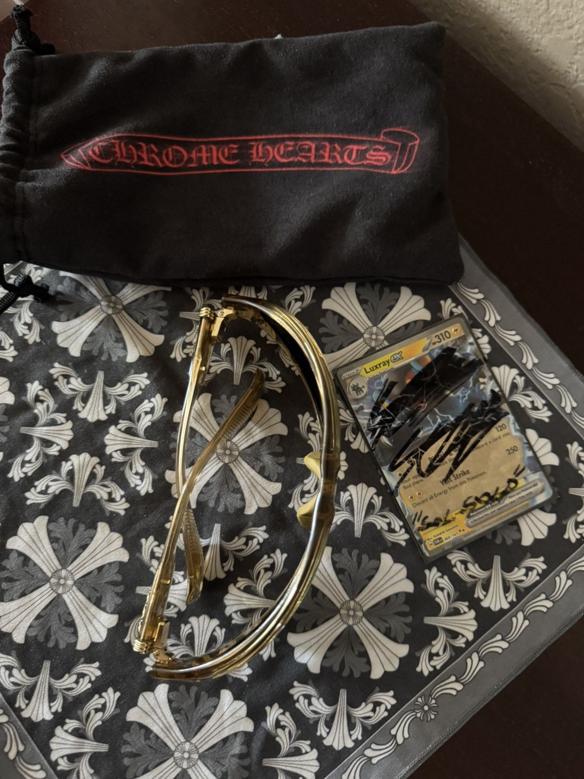 Chrome Hearts Chrome Hearts Brown & Gold Spreader Sunglasses Size ONE SIZE - 11 Thumbnail