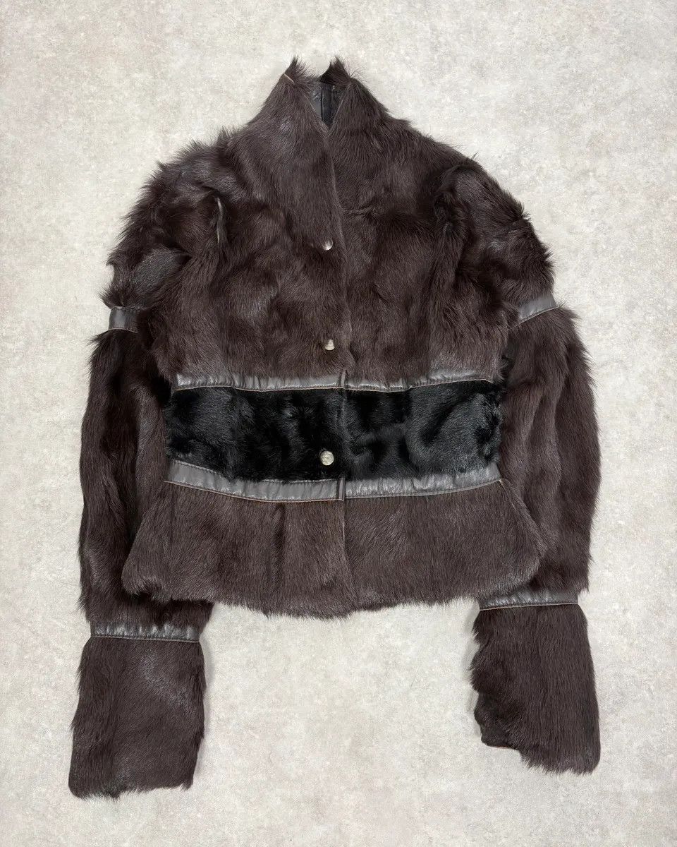 Roberto Cavalli 2000s Cavalli Brown Fur Leather Jacket Size M / US 6-8 / IT 42-44 - 3 Thumbnail