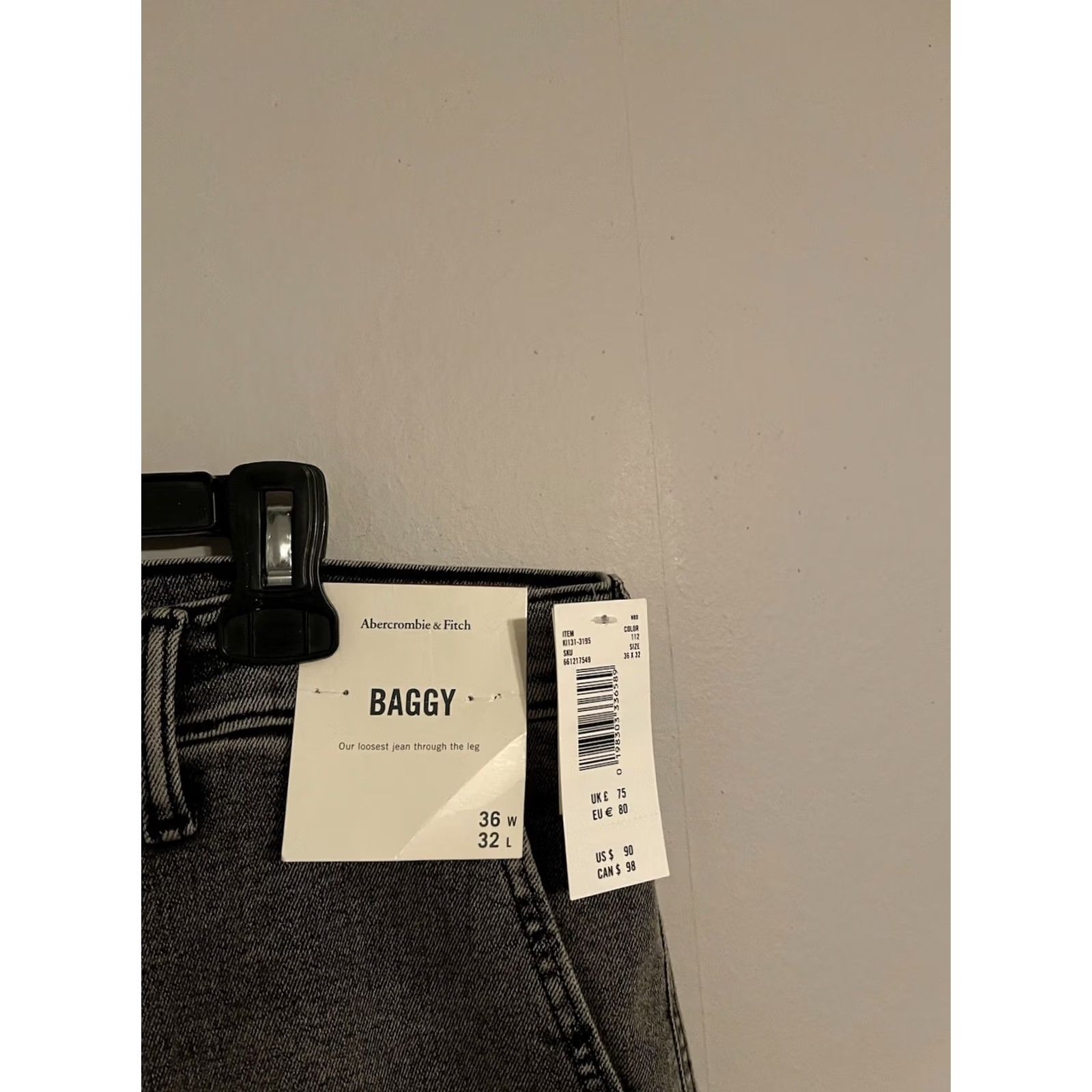 Abercrombie & Fitch VINTAGE Abercrombie & Fitch Baggy Black Acid Wash Carpenter Jeans Men's 36x32 New! Size US 36 / EU 52 - 4 Thumbnail