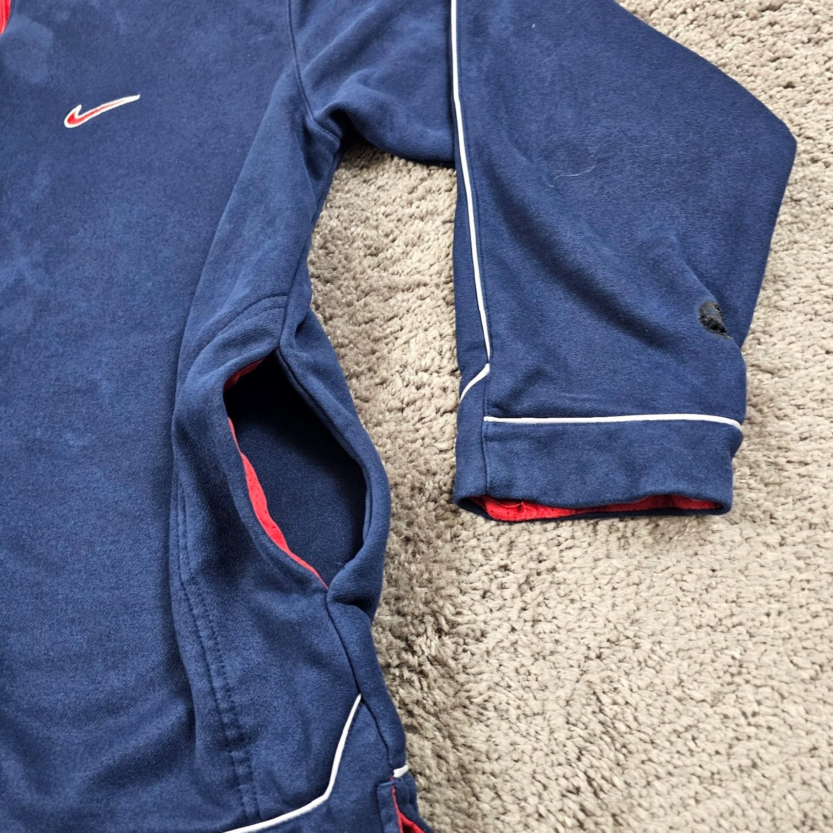 Nike VINTAGE Nike Jacket Mens XL Blue Velour Full Zip Lined Windbreaker Swoosh 90s Mens XL Blue Velour Jacket Size US XL / EU 56 / 4 - 3 Thumbnail