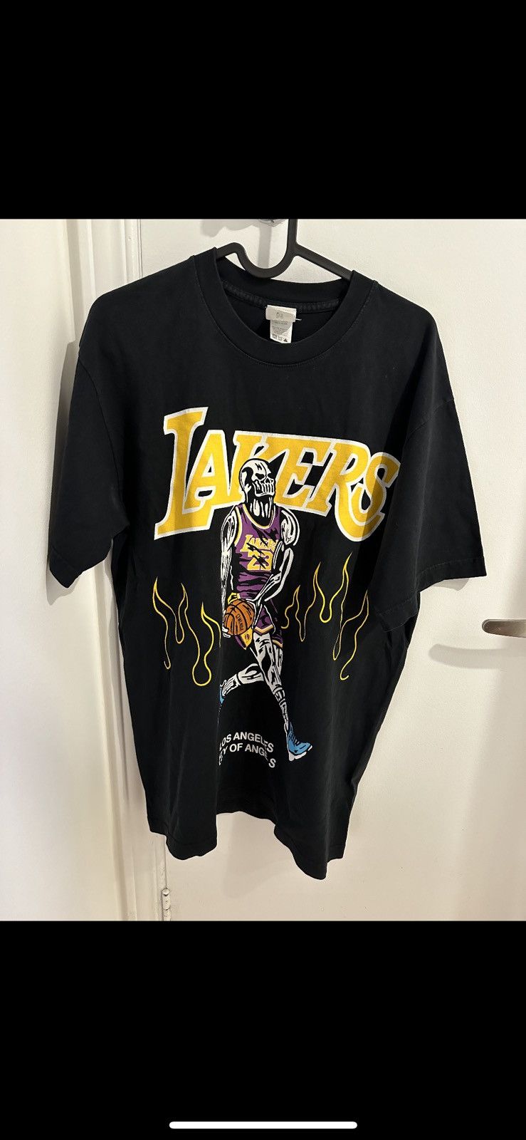 image of Warren Lotas Lakers Tee in Black, Men's (Size Medium)