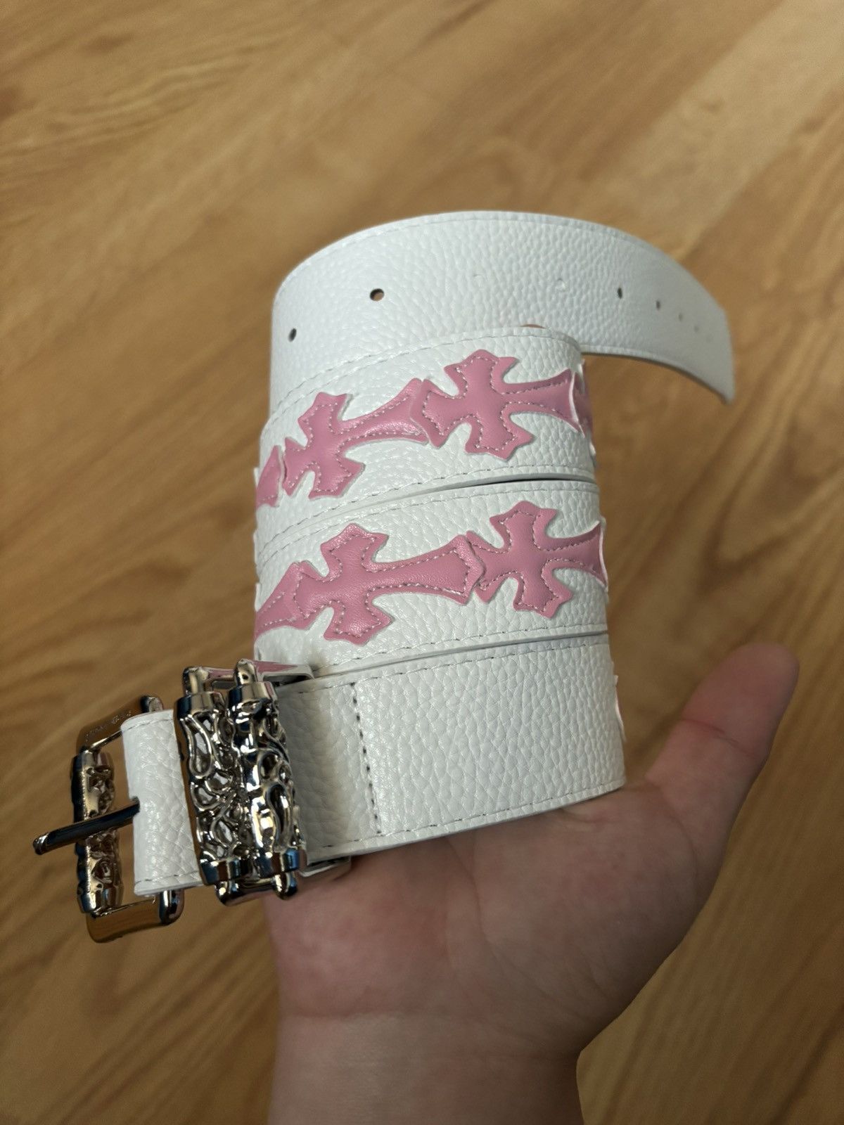 Other Nice black belt with beautiful white crosses on it Size 34 - 1 Thumbnail