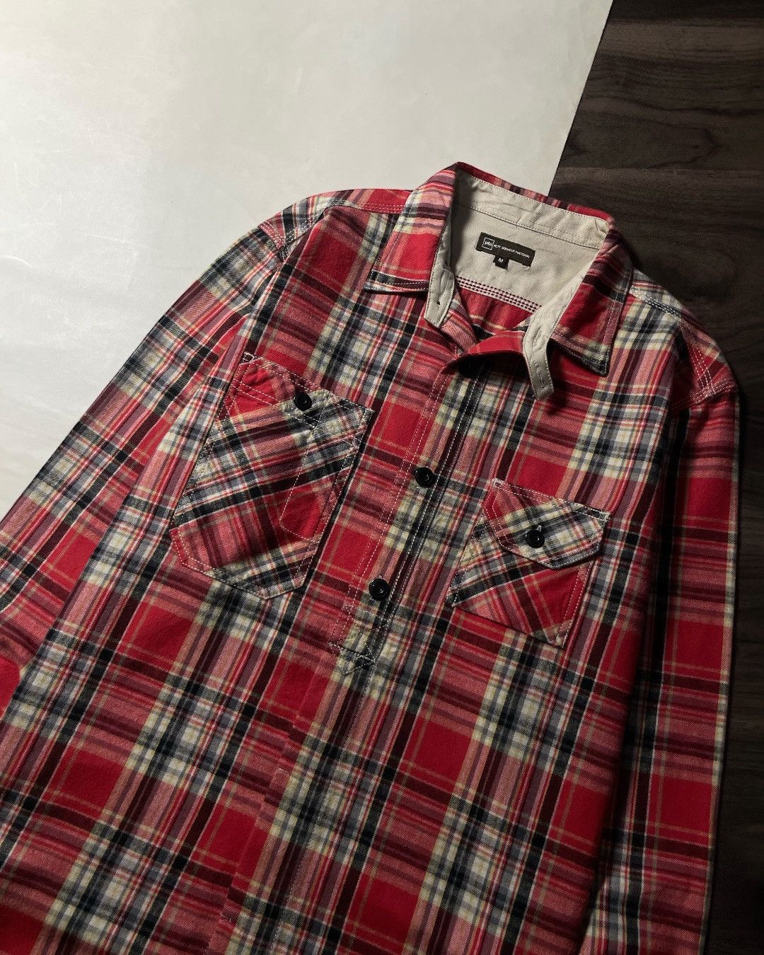 Japanese Brand Flannel Workshirt PETIT BONHEUR INATTENDU Size M Size US M / EU 48-50 / 2 - 3 Thumbnail
