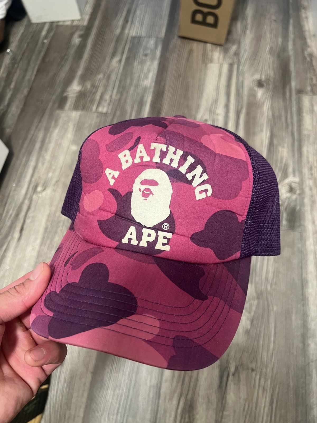 image of Vintage Bape Hat, Bape, Bathing Ape in Purple, Men's