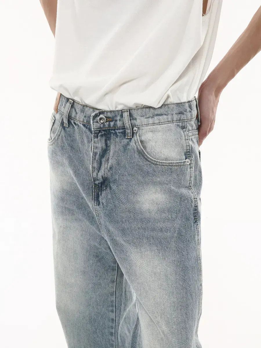 Japanese Brand Retro washed loose straight leg jeans Size US 32 / EU 48 - 3 Thumbnail