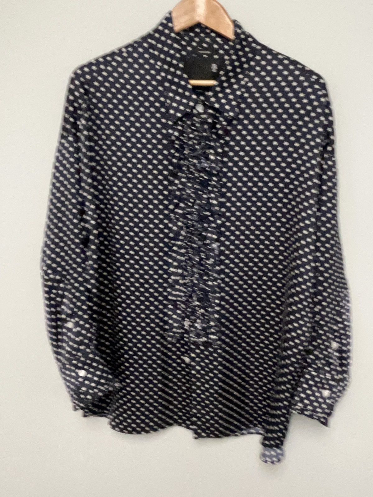 R13 Drop Neck Tuxedo Shirt in Navy Star Blue. XS Size XS / US 0-2 / IT 36-38 - 3 Thumbnail