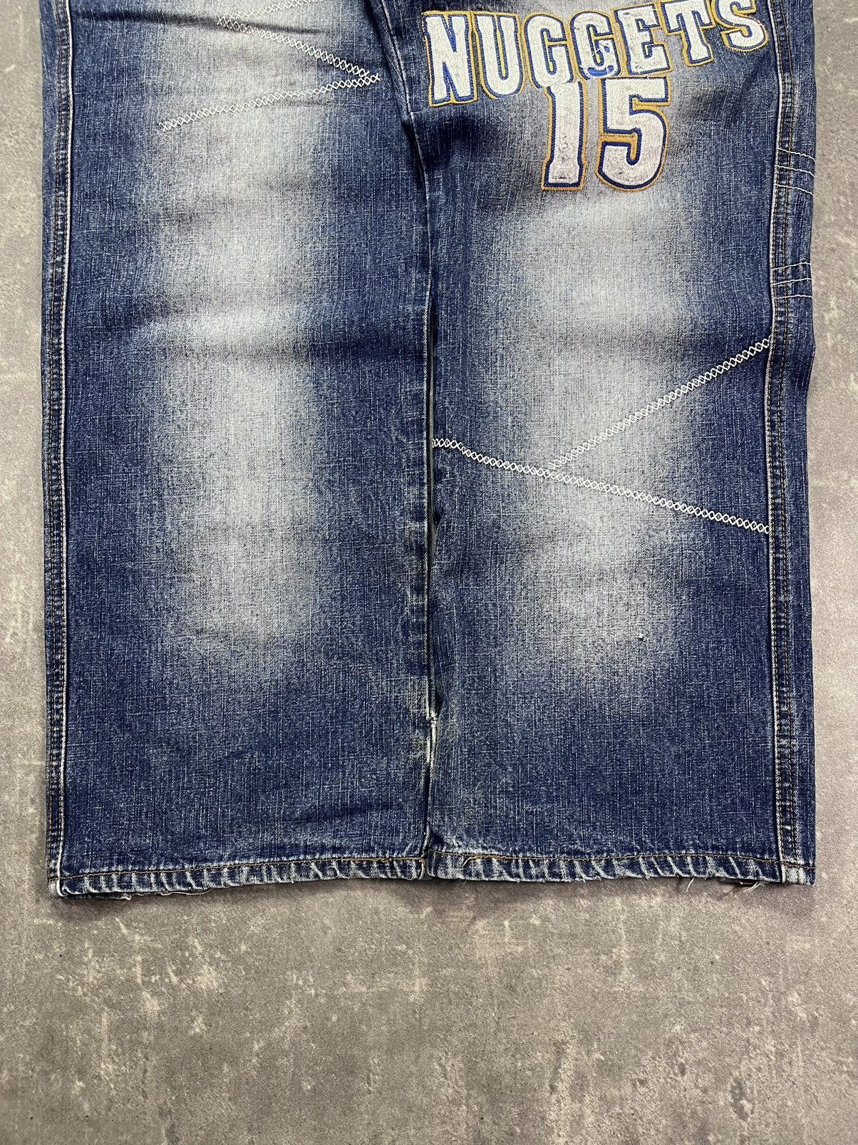 NBA UNK NBA Denver Nuggets Printed Baggy Denim Jeans 34 Size US 34 / EU 50 - 5 Thumbnail
