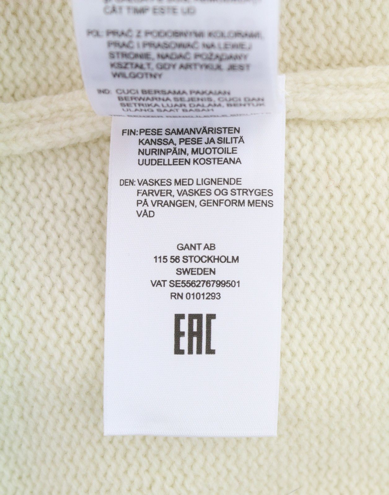 Gant TAG WOOL TURTLENECK L Cream Lambswool Jumper 87248 Size US L / EU 52-54 / 3 - 10 Thumbnail
