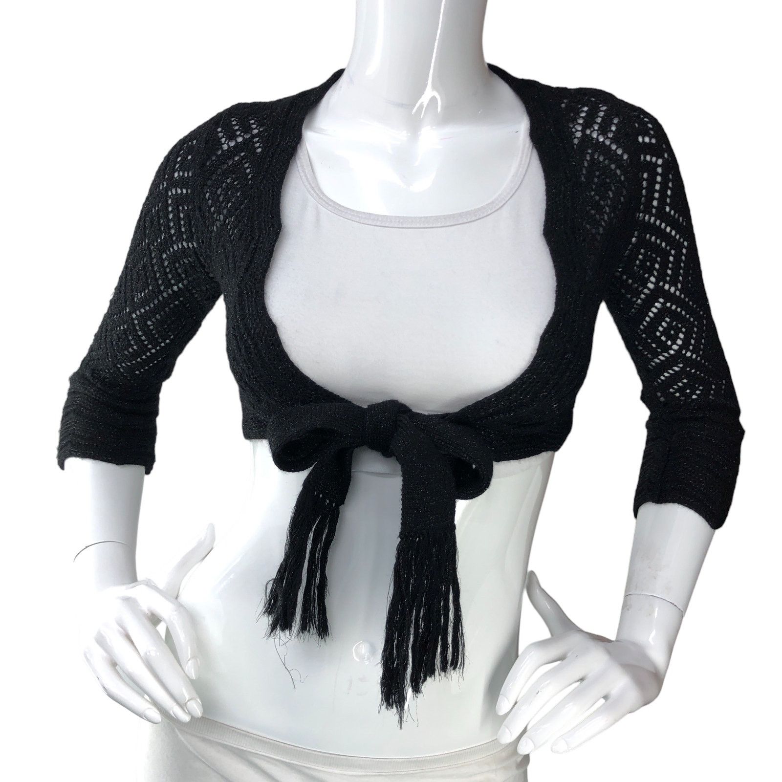 Diane von Furstenberg Diane Von Furstenberg Size P US XS Shrug Top Wool Knit Tie Size XS / US 0-2 / IT 36-38 - 10 Thumbnail