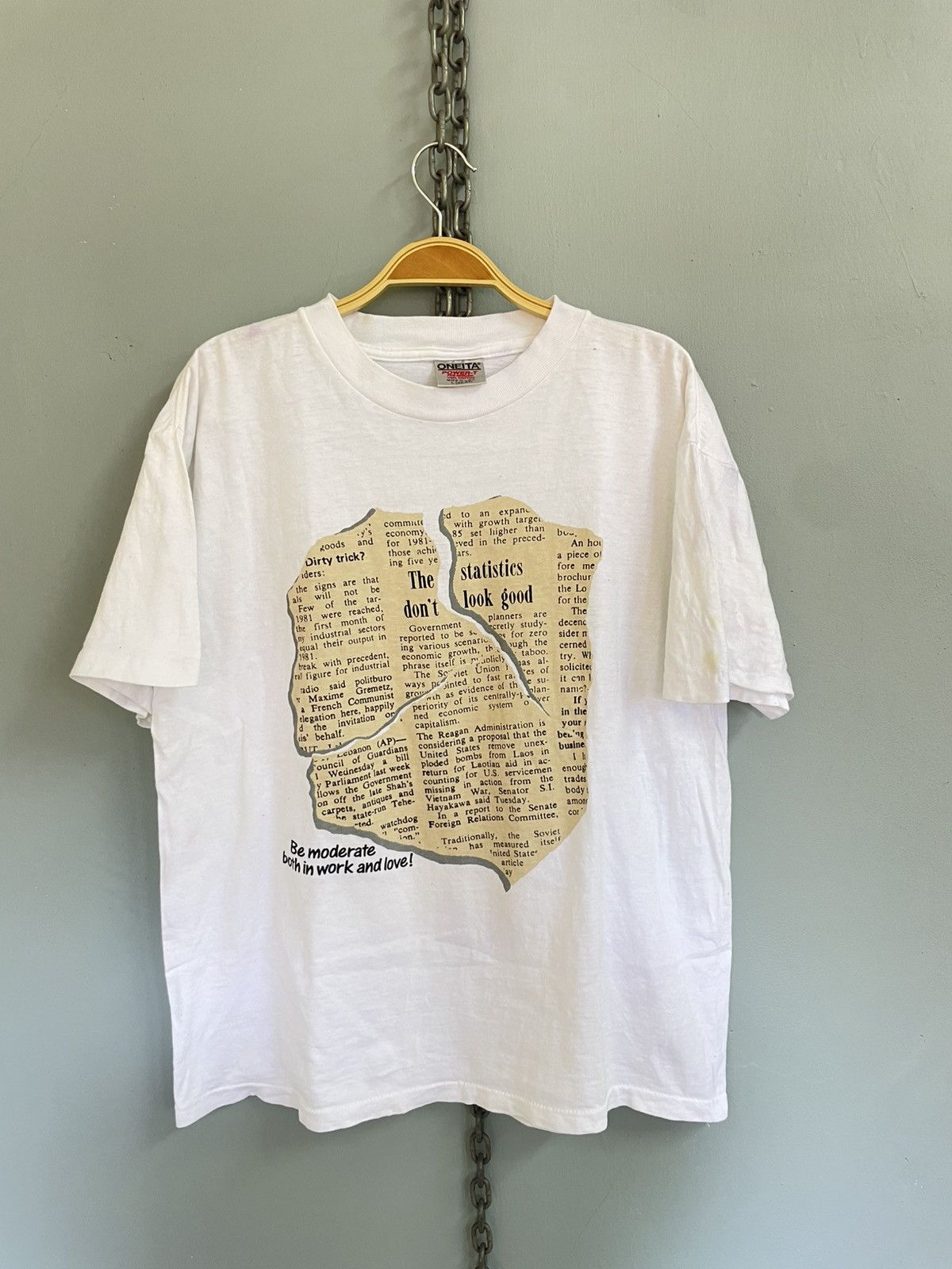 Vintage 90s Be Moderate both in work and love! T shirt